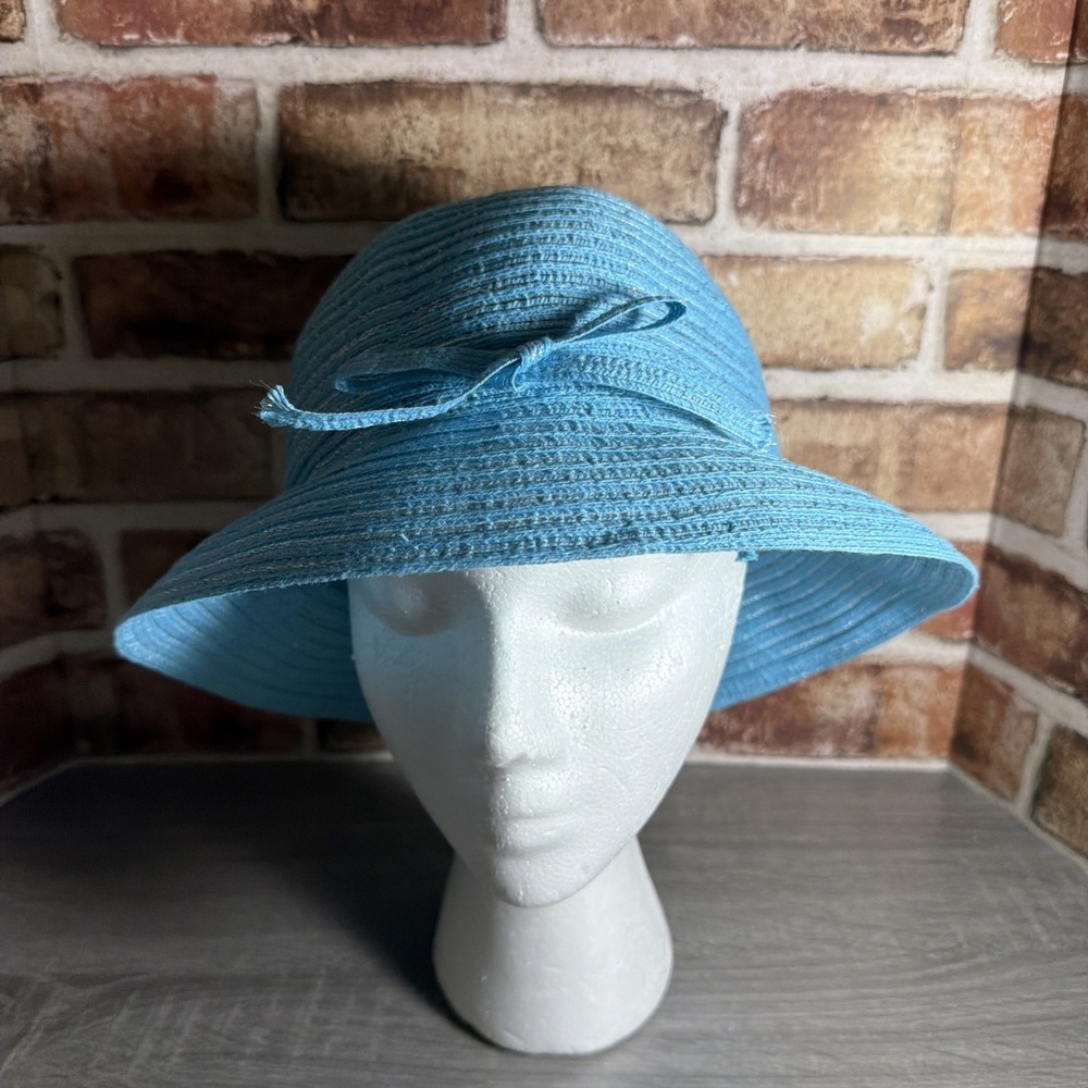 Physician Endorsed Bucket Style Sun Hat Light Blue Silver Threads One Size